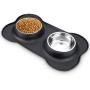 AsFrost Dog Food Bowls Stainless Steel Pet Bowls & Dog Water Bowls with No-Spill and Non-Skid, Feeder Bowls with Dog Bowl Mat for Dogs Cats and Pets