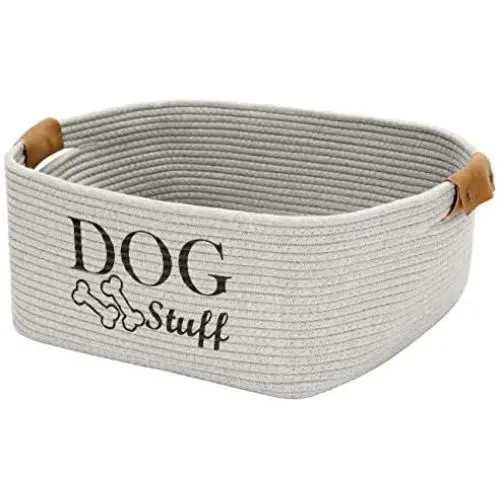 Geyecete Square Dog Toy Basket Storage Cotton Rope Storage Basket Pet/Pet Toy and Accessory Storage Bin Doy Toy Box Geyecete Square Dog Toy Basket Storage Cotton Rope Storage Basket Pet/Pet Toy and Accessory Storage Bin Doy Toy Box