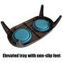 ZOOPOLR Elevated Dog Bowls Double Bowl Feeder, Travel Dog Bowls, Dog Cat Bowls Stand with 2 Collapsible Silicone Bowls, Raised Pet Feeder Suitable for Small Dogs & Cats