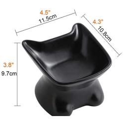 Ragdollcat Tilted Cat Food Bowl, Ceramic Cat Bowls Stress Free, Backflow Prevention, Dishwasher and Microwave Safe