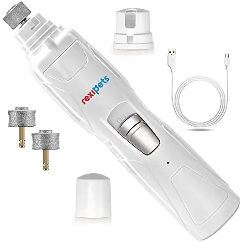 Rexipets Dog Nail Grinder Clipper - Professional LED Rechargeable Electric Pet Nail Trimmer - Painless Paws Grooming & Smoothing - Quiet 2-Speed Motor - 3 Size Ports For Small Medium Large Dogs & Cats Rexipets Dog Nail Grinder Clipper - Professional LED Rechargeable Electric Pet Nail Trimmer - Painless Paws Grooming & Smoothing - Quiet 2-Speed Motor - 3 Size Ports For Small Medium Large Dogs & Cats