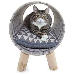 Oteas 24 Inch Pet House Cat Dog Teepee Tent with Cushion Mat for Puppies, Kitten, Rabbits