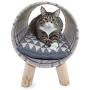 Oteas 24 Inch Pet House Cat Dog Teepee Tent with Cushion Mat for Puppies, Kitten, Rabbits
