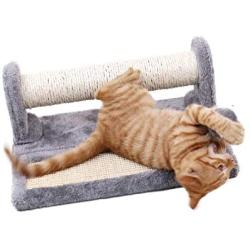 PAWZ Road Cat Scratching Post and Pad, Sisal-Covered Scratch Posts and Pads with Play Ball Great for Kittens and Cats