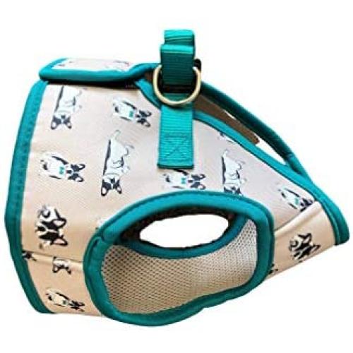 QTpawz French Bull Dog Step in Harness - Easy On Design with Velcro - Perfect for Frenchie Puppies or Smaller Sized French Bull Dogs and Frenchtons