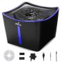 iPettie Kamino Pet Water Fountain, 101oz/3L, Ultra-Quiet Automatic Cat Water Dispenser with LED Light & Water Level Window, Auto Power Off USB Pump & Dual Filters for Cats and Dogs | Black