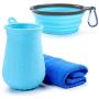 Tikaton Dog Walking Set, Dog Paw Cleaner, Portable Dog Bowl for Walking Dog