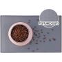 Dcxz Silicone Pet Food Mat Non-Slip Easy Clean Waterproof 19”x12”Large Gray with 0.5”Raised Edge for Dog Cat Feeding Mat Black