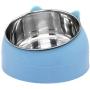 Stainless Steel pet Bowl, cat Bowl and Dog Bowl are Suitable for Cats/Dogs to Feed Food and Water, Long-Lasting Preservation, 15° tilt to Protect The pets Cervical Spine (Blue, 400ml)