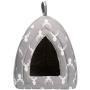 Hollypet Self-Warming 2 in 1 Foldable Comfortable Triangle Cat Bed Tent House, Gray Antlers