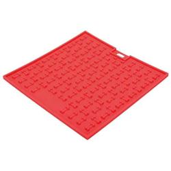 Pet Dog Lick Mat Dog Slow Feeder Pet Calming Mat Anxiety Relief Dog Cat Licking Mat Pet Accessories Puppy Grooming Feeding Outdoor (Color : Red)