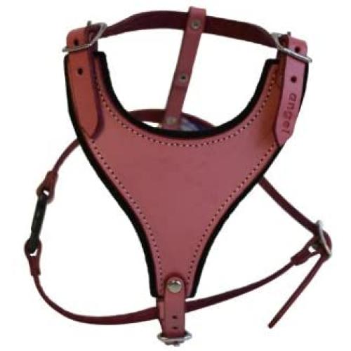 Leather Dog Harness, Felt Padded, Small, Pink, Argentinean Leather (Malibu) For Small breeds. Neck sizes: 7''-14''.Chest sizes: 17''-21''