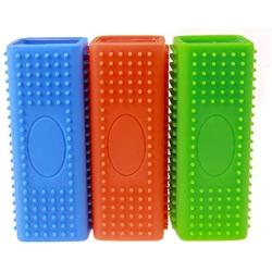 Pet Dog Cat Hair Remover Brush [3 Pack] Silicone Pet Grooming Massage Brush for Dogs Cats Rabbits, Portable Hair & Lint Removal Brush for Furniture, Carpet, Clothes, Couch, Car and Leather