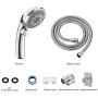 Pet Shower Set, Pet Bath Faucet Spray Dog Shower for for Washing Pets, Bathing Child and Cleaning Tub Hand Shower Spray Faucet Attachment with Hose (Chrome)