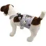 FunnyDogClothes Dog Diaper for Male Boy Belly Band Reusable Washable with Suspenders Soft Fleece (S: Waist 10'' - 13'', Grey Dog)