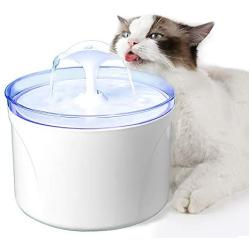 YuanGuang Cat Water Fountain, 2.5L Cat Water Dispenser, Ultra-Quiet Automatic Pump, Equipped with 2 Activated Carbon Filters,Suitable for Small Dogs and Other Small Animals