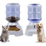 DR.DUDU Cat Dog Automatic Feeding Dispenser & Water Bowl - Large Capacity Automatic Feeding Food Water Dispenser Drinking Fountain for Pets, Square