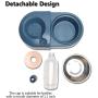 Olsa Double Cat Dog Bowls, Cat Food Bowls with Automatic Water Dispenser Bottle, Dog Food and Water Bowl with Detachable Stainless Steel Bowl for Small Medium Large Dog Cat