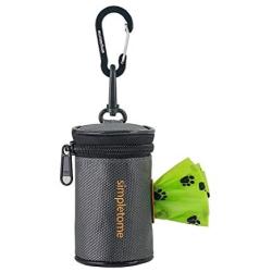 simpletome Dog Waste Bag Dispenser for Leash Belt Waterproof 1680D Oxford YKK Zipper (Grey)