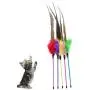 ocijf179 Cat Teaser Pet Cat Kitten Teaser Bell Feather Rod Interactive Stick Game Funny Play Toy - Random Color ocijf179 Cat Teaser Pet Cat Kitten Teaser Bell Feather Rod Interactive Stick Game Funny Play Toy - Random Color
