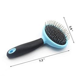 Dog Brush & Cat Brush, Stainless Steel Extra Long Hard Pin Slicker Large Brush, Slicker Pet Grooming Brush- Shedding Grooming Tools