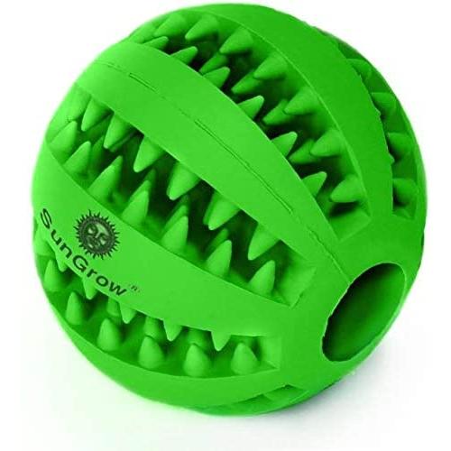 SunGrow Teething Treat Ball for Dogs, Interactive Pet Training Toy, Durable, Rubber Tooth Chewing Toy, Boredom Buster for Physical & Mental Encouragement, 1 Piece