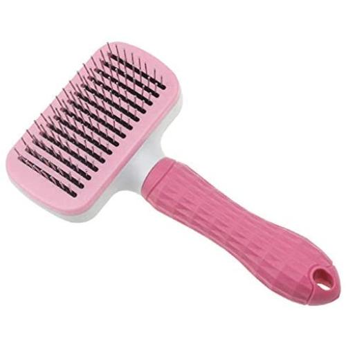 ikjuh Self Cleaning Slicker Brush Shedding and Grooming for Short to Long Haired Cats Dogs Pets Massage Brush Automatic Elimination Soft and Comfortable No Harmful to Skin