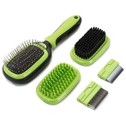 HIPIPET Pet Grooming Brush 5-in-1 Dual Sided Professional Deshedding Tool Undercoat Rake Massage Brush for Dogs and Cats of All Hair Types