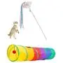 2PCS Cat Rainbow Tunnel Pet Tube Foldable Amusement Kitten Toy Indoor Outdoor 1PC Cat Feather Toy Interactive Stick Cat Toy Pet Toy with Bells and Pompoms (Pink and Blue) 2PCS Cat Rainbow Tunnel Pet Tube Foldable Amusement Kitten Toy Indoor Outdoor 1PC Cat Feather Toy Interactive Stick Cat Toy Pet Toy with Bells and Pompoms (Pink and Blue)