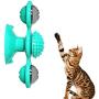 INZENYN Windmill Cat Toy Turntable Teasing Pet Toy Scratching Tickle Cats Hair Brush Funny Cat Toy (Blue)