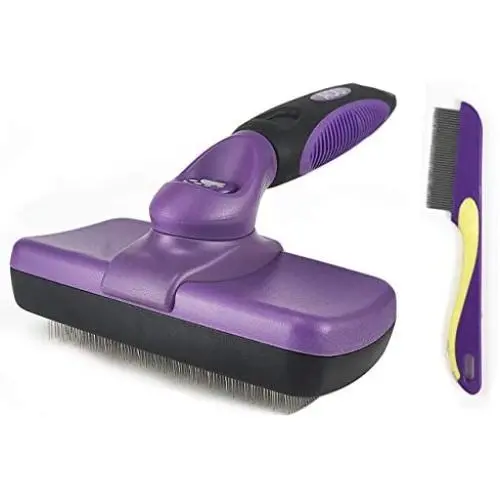 AOU Pet Brush Dog Brushes Cat Pet Supplies Self Cleaning Slicker Brush for Shedding&Grooming Tools Comb Reduces Long and Loose Undercoat,Mats&Tangled Hair AOU Pet Brush Dog Brushes Cat Pet Supplies Self Cleaning Slicker Brush for Shedding&Grooming Tools Comb Reduces Long and Loose Undercoat,Mats&Tangled Hair