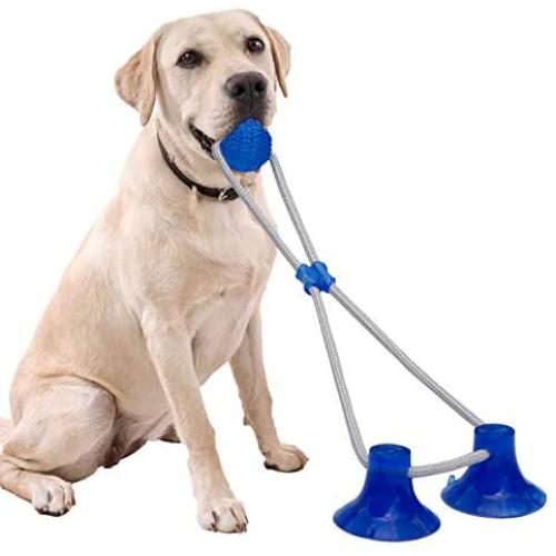 Tudoremade Suction Cup Dog Toy with Glove-Double Suction Dog Toy with Pet Grooming Glove Durable Dog Ball Dog Rope Toy Dog Teeth Cleaning Dog Chew Toy Tug of War Multifunction Pet Molar Bite Toy;