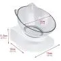 HATELI Cat Dog Double Bowls with Pet Automatic Water Dispenser & Non-Skid Base Dish | Detachable Dog Plastic Feeder Bowl No-Spill Pet Food Water Bowls for Small Cats