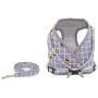 Fienveorn Dog Harness Step-in Breathable Puppy Cat Dog Vest Harnesses, Grey,S