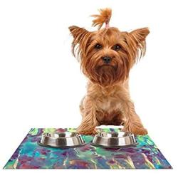 KESS InHouse Rosie Brown Splash Feeding Mat for Pet Bowl, 24 by 15-Inch