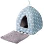 Hollypet Self-Warming 2 in 1 Foldable Comfortable Triangle Cat Bed Tent House, Diamond