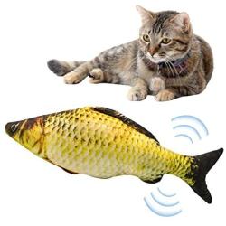 Owlhouse Fish Toys for Cats, Catnip Simulated Fluffy Fish, Electric Wagging Fish Toys, Interactive Chew Toy, Favorite Toy for Pets Such ss Cats Kitties