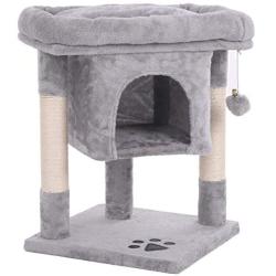 BEWISHOME Cat Tree Cat House Cat Condo with Sisal Scratching Posts, Plush Perch, Cat Tower Furniture Cat Bed Kitty Activity Center Kitten Play House