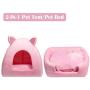 Hollypet Pet Bed, Self-Warming 2 in 1 Cat Tent Cave for Kittens and Small Dogs, 16 x 16 x 17 inches Triangle Feline House Hut with Washable Cushion for Indoor Outdoor Hollypet Pet Bed, Self-Warming 2 in 1 Cat Tent Cave for Kittens and Small Dogs, 16 x 16 x 17 inches Triangle Feline House Hut with Washable Cushion for Indoor Outdoor
