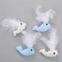ocijf179 Pet Toy Cat Chew Toy Super Soft Plush Whale Shape Interactive Entertainment Pet Supply - Blue