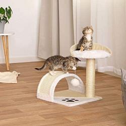 Dibea Activity Centre Cat Scratching Post, 43 cm, Beige/White