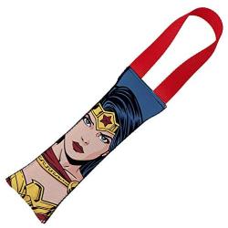 Buckle-Down Dog Tug Toy Wonder Woman JL Rebirth Face WW Icon Close Up Blue Red