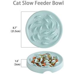 Slow Feeder Cat Bowl,Melamine Fun Interactive Feeder Bloat Stop Puzzle Cat Bowl Preventing Feeder Anti Gulping Healthy Eating Diet Pet Dog Slow Feeding Bowls Against Bloat, Indigestion and Obesity