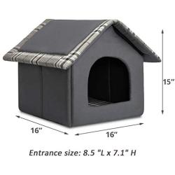 Hollypet Cozy Pet Bed Warm Cave Nest Sleeping Bed Puppy House for Cats and Small Dogs, Gray