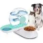 Lucky-M Double Dog Cat Water and Food Bowl Set, Detachable Transparent Bowl Automatic Water Dispenser Snail-Shaped Bottle Pet Feeder for Small Medium Size Dog Cat 2.8L Lucky-M Double Dog Cat Water and Food Bowl Set, Detachable Transparent Bowl Automatic Water Dispenser Snail-Shaped Bottle Pet Feeder for Small Medium Size Dog Cat 2.8L