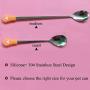 IVIA PET Food Can Spoon/ 4Pack/ Multiple Sizes Stainless Steel- Silicone Food Canned Scoop for Dogs and Cats