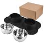 AsFrost Dog Food Bowls Stainless Steel Pet Bowls & Dog Water Bowls with No-Spill and Non-Skid, Feeder Bowls with Dog Bowl Mat for Dogs Cats and Pets