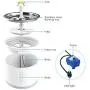VINSIC Cat Water Fountain, Pet Fountain 80oz/2.4L Large Capacity - Cat Water Dispenser with Filter, Water Level Window, LED Light, Automatic Water Fountain for Cats & Dogs
