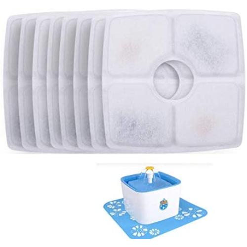 Pet Fountain Filters, 8 Packs Cat Fountain Replacement Filter, Carbon Replacement Filter for 84oz/2.5L Automatic Pet Fountain Cat Water Fountain Dog Water Dispenser