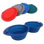 Portable Silicone Collapsible Dog Bowls and Dog Poop Bags Dispenser with 5 roll (100 pcs) Strong Plastic Bags and D-Ring